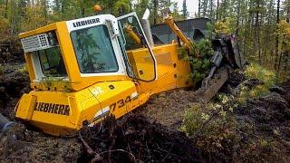 Bulldozers Off-Road! Powerful tracked equipment works on extreme off-road!