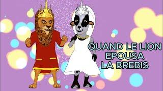 WHEN THE LION MARRIED THE SHEEP African tale in Wolof French, in cartoon
