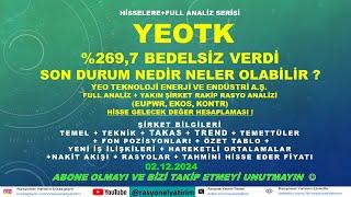 YEO Teknoloji A.Ş %269 Bedelsiz Sonrası #YEOTK #hisseanalizi Analiz + vs (#EUPWR #KONTR #EKOS)