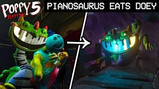 PIANOSAURUS eats DOEY!! (Good Ending!) - Poppy Playtime [Chapter 4] Pianosaurus goes to Chapter 5