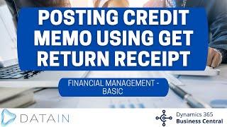 1.4.38 Customers/ POSTING CREDIT MEMO USING GET RETURN RECEIPT FUNCTION - Dynamics BC NAV