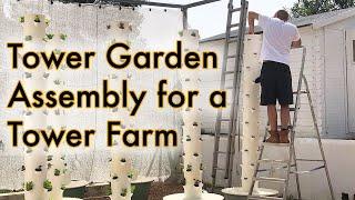 Tower Garden Assembly for an Aeroponic Tower Farm