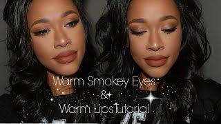 Warm Smokey Eye & Warm Lips Makeup Tutorial