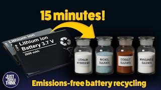 Recycling Lithium batteries in 15 minutes. How do they do that?