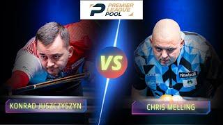 KONRAD JUSZCZYSZYN VS CHRIS MELLING | 2023 PREMIER LEAGUE POOL #billiards #nineball #9ballpool