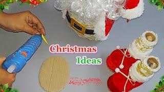 Step By Step Low Cost Easy Christmas Santa made from plastic bottle | Christmas craft idea490