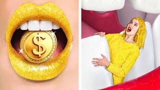 RICH VS NORMAL || Expensive VS Cheap Food And Crazy Makeovers by 123 GO! Planet