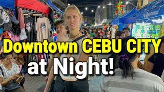 Downtown CEBU CITY at NIGHT | Night Walking Tour in Cebu, Philippines - Christmas 2023