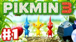 Pikmin 3 - Gameplay Walkthrough Part 1 - Day 1 - Crash Landing! (Nintendo Wii U)