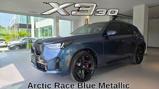 NEW ARRIVAL! 2025 BMW X3 30 xDrive Arctic Race Blue Metallic on Black #bmw #x3 #g45