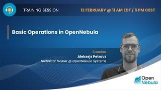 Training: OpenNebula Operations February