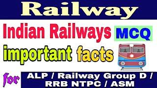 Indian Railways MCQ || Indian Railways Important Facts || Railway Group D || Railway Gk in English