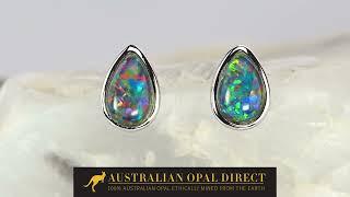 Gold Earrings, Green Earrings, Opal Stud Earrings - Australian Opal Direct | Worldwide Shipping