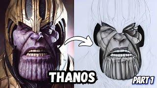 Drawing Thanos - Hyper Realistic Art Process Part 1 | Goutamduttaarts