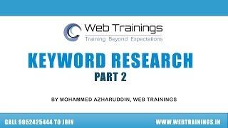 Digital Marketing Tutorial  -  Keyword Research Basics Part 5