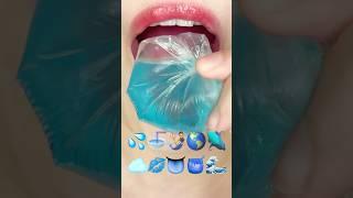 ASMR BLUE EMOJI FOOD 파란 이모지 먹방 (sped up)