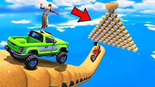 SHINCHAN AND FRANKLIN TRIED THE BURGER RAMP PYRAMID PORTAL PARKOUR CHALLENGE GTA 5