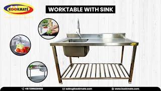 Stainless Steel Work Table With Sink - KookMate - Commercial Kitchen Equipment Manufacturer