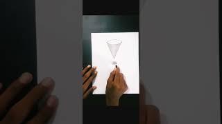 3d Drawing Floating On Paper/ Easy art for beginners with marker & pencil #3dDrawing #viral #short