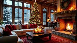 Relaxing Christmas Music Fireplace  Beautiful Christmas Ambience  Christmas Fireplace Background