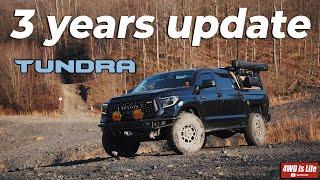 Toyota Tundra 3 years ownership update - 37s, Dobinson leafs, Xtrusion Overland bed rack, Softopper