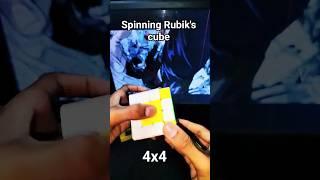 Spinning your Rubik's cube || magic tricks || 4x4 Rubik's cube || cube tips # #rubikscube
