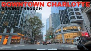 Driving Through Uptown Charlotte North Carolina Friday Evening in December Part 1