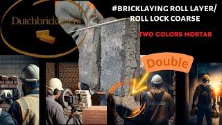 Bricklaying double color mortar roll lock coarse 