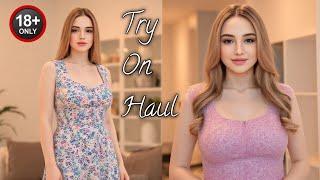 [4K] NEW TRANSPARENT DRESSES & Mirror Reflections | TRY ON HAUL with jesica