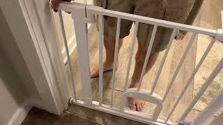 How to Install the Babelio Upgraded Adjustable Baby Gate with Cat Door