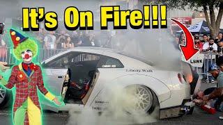 R35 GTR Catches Fire Trying To Impress Kids?!? - Instagram Car Fails