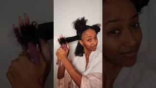 WASH N GO PUTTING THE STRAIGHTENER DOWN #grwm #getreadywithme #blackgirlhair #curlyhair #washngo