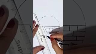 "Drawing a Village Scene Inside a Circle | Simple Tutorial | Drawing with Tasnia#drawing