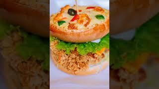 Pizza-style main burger khay with Sadaf cooking#cooking #party #friends #yummy #enjoy #sadafcooking