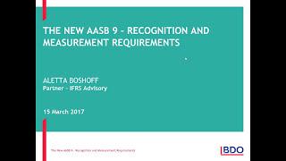 IFRS Webinar Series - AASB 9 Financial Instruments - Classification and Measurement Requirements