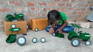 Sony and Sohan diy model tractor tyres fitting tractor video