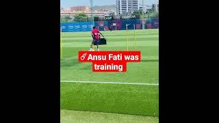 Ansu Fati was training with the ball at the training center today. Barça