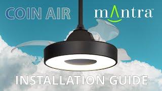 Coin Air 60W LED Dimmable Ceiling Light With Built-In 30W DC Reversible Fan - Installation Guide