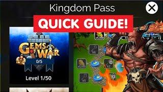 Gems of War Kingdom Pass Guide! How to get fast EASY Crowns!