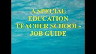 A SPECIAL EDUCATION TEACHER RESOURCE GUIDE