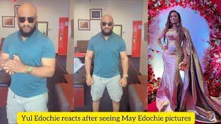 Yul Edochie reacts after seeing Nay Edochie outfit at the Movie Premiere