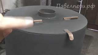 Печь для бани с дверкой со стеклом и баком для воды