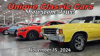 CLASSIC CARS FOR SALE !! Unique Classic Cars Lot Walk November 15, 2024 - muscle cars - hot rods