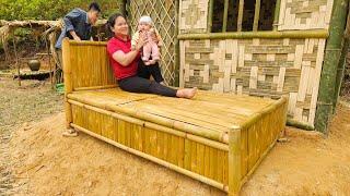 Build Bamboo House: 17-Year-Old Single Mother Makes a Beautiful & Comfortable Bamboo Bed in Forest