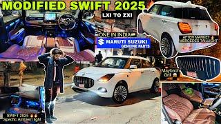 Swift Modified 2025 lxi to zxi  Swift 2025 Modification  Maybach Grill  Taillight  Ambient light