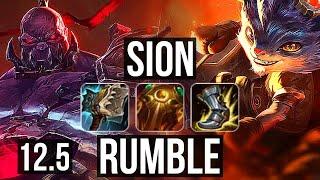 SION vs RUMBLE (TOP) | Rank 2 Sion, 6 solo kills, Legendary | EUW Challenger | 12.5