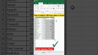 Excel Amazing Tricks‼️How to deduct TDS from salary in excel #exceltutorial #shorts