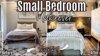 SMALL BEDROOM MAKEOVER 2024 :: Transitional Guest Bedroom Transformation on a Budget