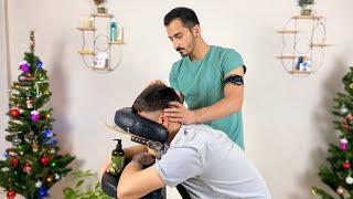 ASMR MASSAGE YAKUP - HEAD,FACE,ARM (CHAİR MASSAGE)