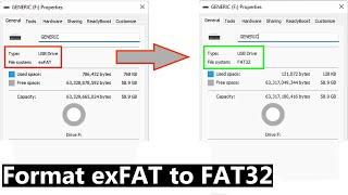 How To Format USB to FAT32 | Format exFAT to FAT32